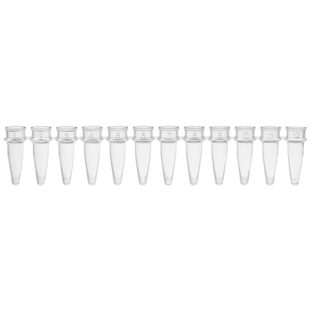 Globe Scientific 0.2mL 12-Strip Tubes, No Caps, Natural, 80PK PCR-02S-12